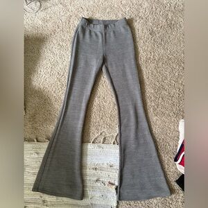 American Eagle Gray Ribbed Flare Pants